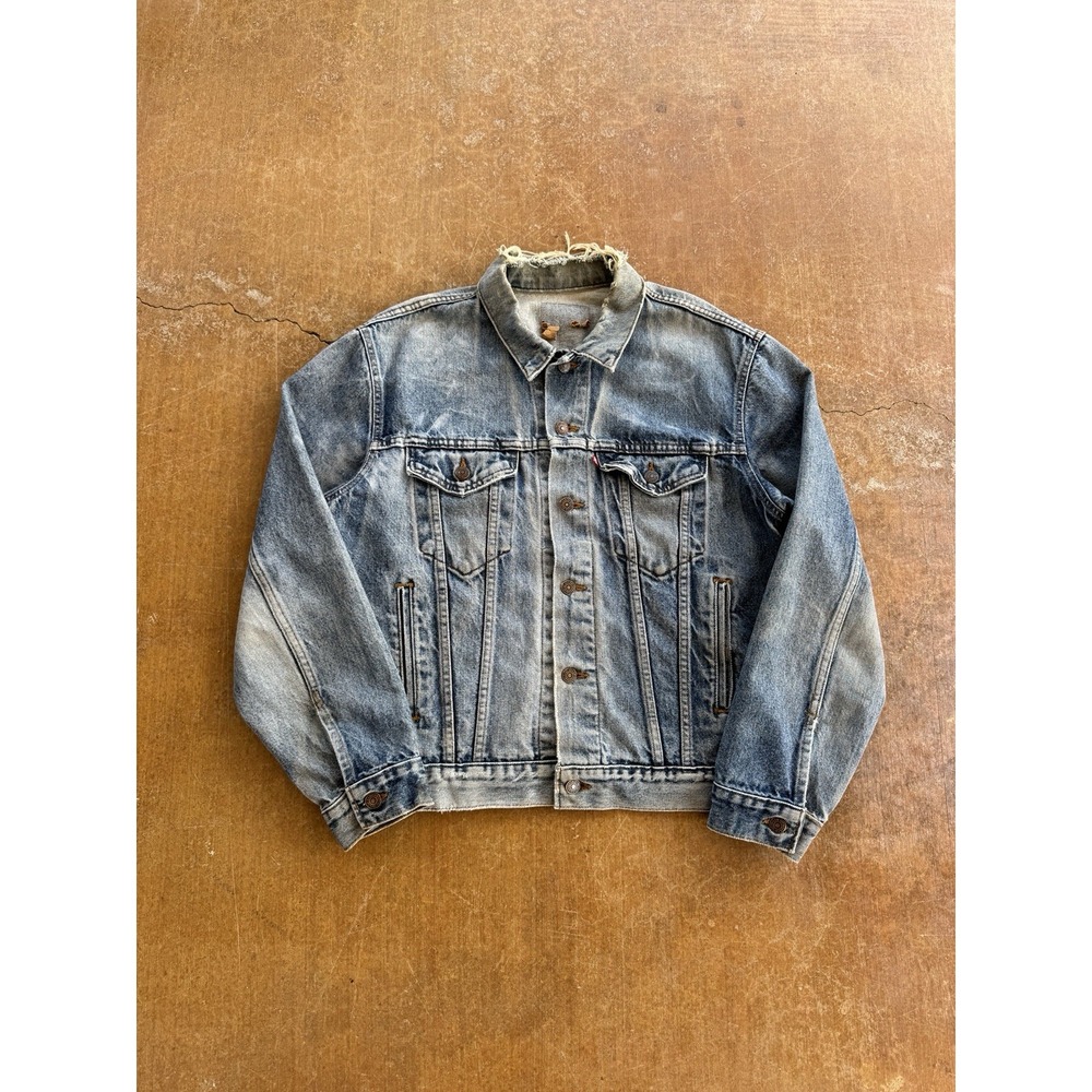 VTG 90s Levis Honeycombs Denim Trucker Jacket Type 3 Cowboy Western Faded (L)